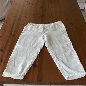 Caslon linen white pants, small capris.